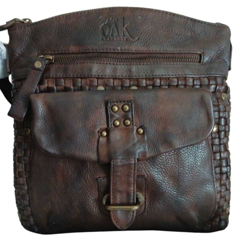 NWT Oak Leathers Vintage Inspired Woven Purse Crossbody